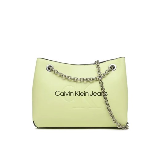 Calvin Klein Jeans Torebka Sculpted Shoulder Bag 24 Mono K60K607831 Zielony ze sklepu MODIVO w kategorii Kopertówki - zdjęcie 168400860