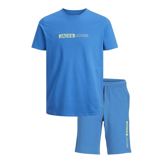Jack&Jones Junior Komplet t-shirt i szorty sportowe 12235345 Niebieski Regular Fit ze sklepu MODIVO w kategorii Komplety chłopięce - zdjęcie 168401034