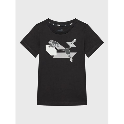 Puma T-Shirt Alpha Graphic 670101 Czarny Regular Fit ze sklepu MODIVO w kategorii T-shirty chłopięce - zdjęcie 168401651