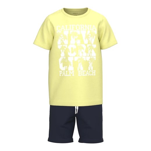 NAME IT Komplet t-shirt i szorty sportowe 13213261 Żółty Regular Fit ze sklepu MODIVO w kategorii Komplety chłopięce - zdjęcie 168402721