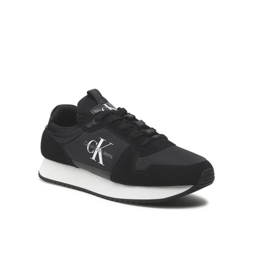 Calvin Klein Jeans Sneakersy Runner Sock Laceup Ny-Lth YM0YM00553 Czarny 40 promocja MODIVO