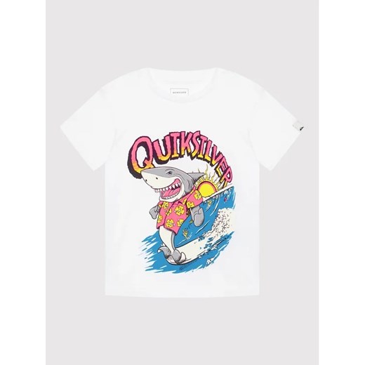 Quiksilver T-Shirt Shark Smile Biały Regular Fit Quiksilver 7Y MODIVO promocja