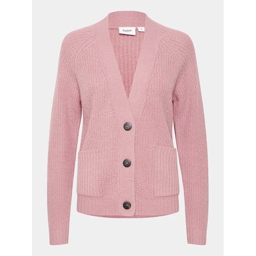 Saint Tropez Kardigan 30512816 Różowy Loose Fit Saint Tropez XS okazja MODIVO