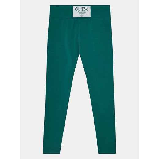 Guess Legginsy J4RB04 J1314 Zielony Slim Fit ze sklepu MODIVO w kategorii Spodnie dziewczęce - zdjęcie 168407820