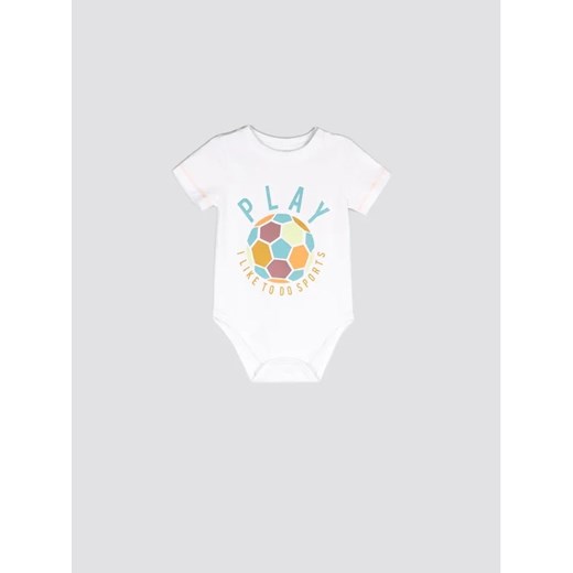 Coccodrillo Body dziecięce WC2112203HUG Biały Regular Fit ze sklepu MODIVO w kategorii Body niemowlęce - zdjęcie 168408080