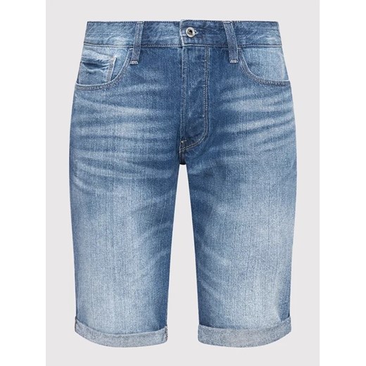 G-Star Raw Szorty jeansowe 3301 1/2 D07432-8973-071 Granatowy Straight Fit 30 MODIVO
