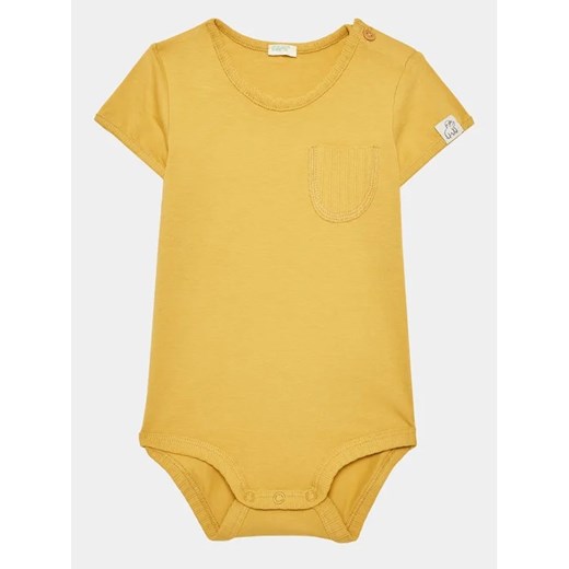 United Colors Of Benetton Body dziecięce 3P4ZAB00B Żółty Regular Fit ze sklepu MODIVO w kategorii Body niemowlęce - zdjęcie 168409070