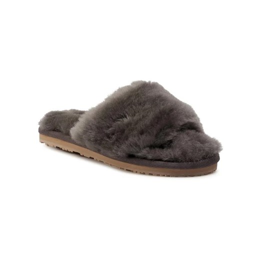 Mou Klapki Sheepskin Fur Slide Slipper FW161001L Szary ze sklepu MODIVO w kategorii Klapki damskie - zdjęcie 168411083