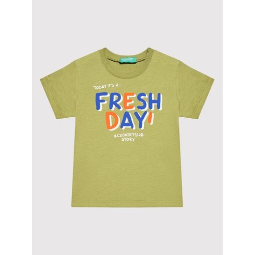United Colors Of Benetton T-Shirt 3096G100T Zielony Regular Fit United Colors Of Benetton 82 MODIVO