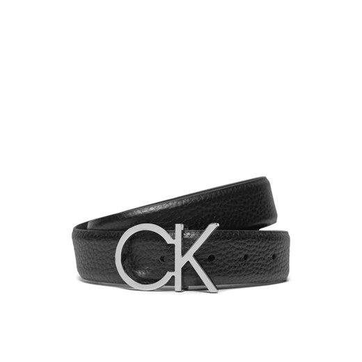 Calvin Klein Pasek Damski Ck Logo Belt 3.0 Pebble K60K611903 Czarny ze sklepu MODIVO w kategorii Paski damskie - zdjęcie 168412930