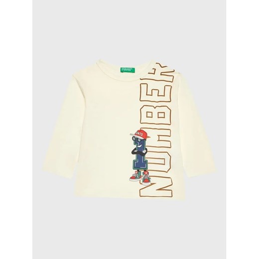 United Colors Of Benetton Bluzka 3VR5G106B Écru Regular Fit ze sklepu MODIVO w kategorii T-shirty chłopięce - zdjęcie 168413521