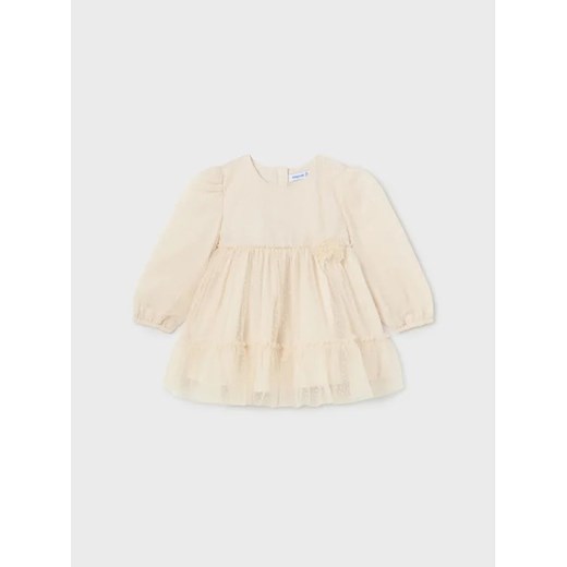 Mayoral Sukienka elegancka 2.971 Écru Regular Fit Mayoral 18M okazyjna cena MODIVO