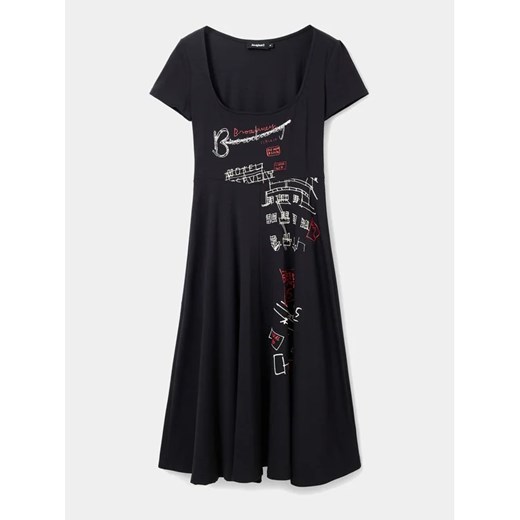 Desigual Sukienka codzienna 23WWVK15 Czarny Regular Fit Desigual XL MODIVO