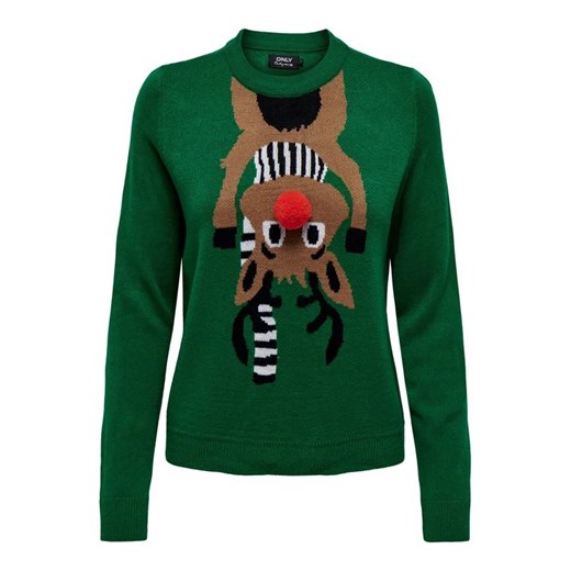 ONLY Sweter 15302956 Zielony Regular Fit S okazyjna cena MODIVO
