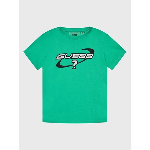 Guess T-Shirt L3GI29 I3Z14 Zielony Regular Fit ze sklepu MODIVO w kategorii T-shirty chłopięce - zdjęcie 168415770