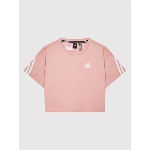 adidas T-Shirt HD4358 Różowy Loose Fit ze sklepu MODIVO w kategorii Bluzki dziewczęce - zdjęcie 168417402