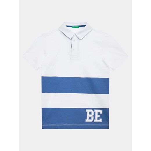 United Colors Of Benetton Polo 3BL0C300W Biały Regular Fit ze sklepu MODIVO w kategorii T-shirty chłopięce - zdjęcie 168418872