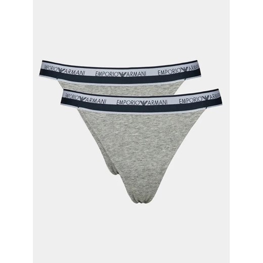 Emporio Armani Underwear Komplet 2 par stringów 164522 4R227 00948 Szary ze sklepu MODIVO w kategorii Majtki damskie - zdjęcie 168419762