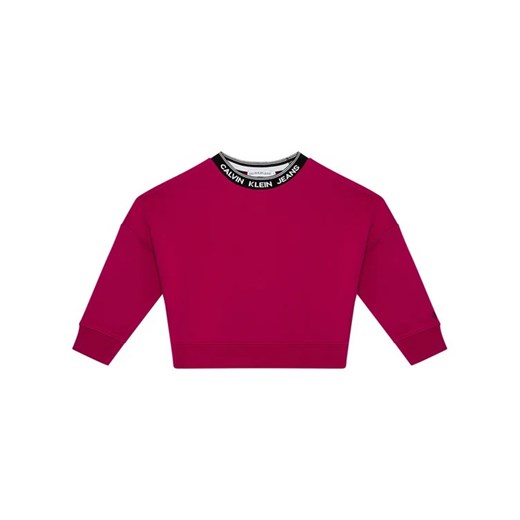 Calvin Klein Jeans Bluza Intarsia Logo IG0IG01009 Różowy Oversize 6Y MODIVO wyprzedaż