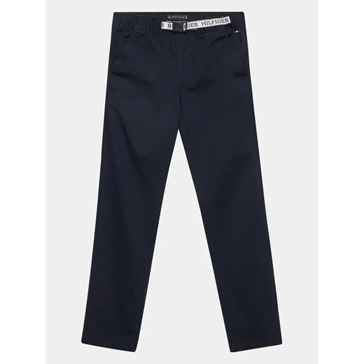 Tommy Hilfiger Spodnie materiałowe KB0KB08280 Granatowy Comfort Fit ze sklepu MODIVO w kategorii Spodnie chłopięce - zdjęcie 168421973