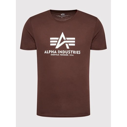Alpha Industries T-Shirt Basic 100501 Brązowy Regular Fit Alpha Industries M MODIVO