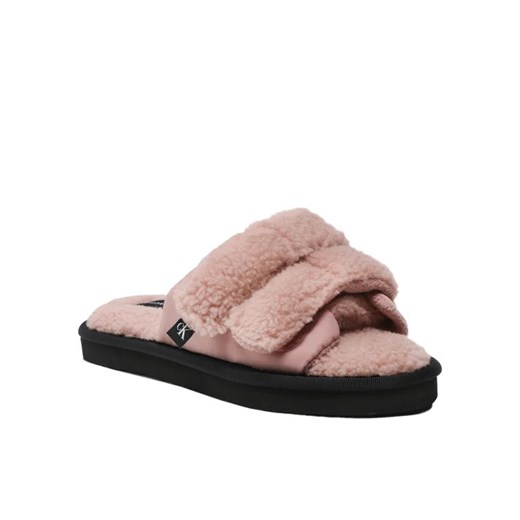 Calvin Klein Jeans Kapcie Home Slide Velcro Shearling YW0YW00861 Różowy 38 wyprzedaż MODIVO