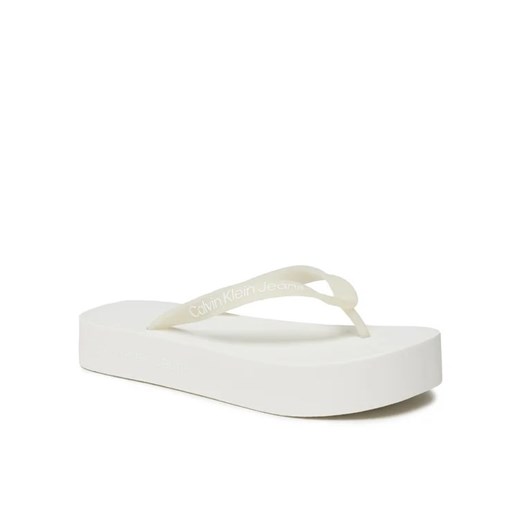 Calvin Klein Jeans Japonki Beach Sandal Flatform Logo YW0YW01092 Biały 40 MODIVO