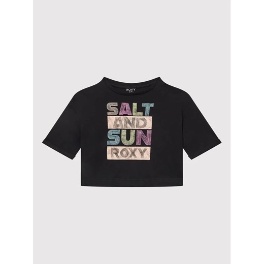 Roxy T-Shirt Call You Mine ERGZT03861 Czarny Regular Fit 6Y okazyjna cena MODIVO