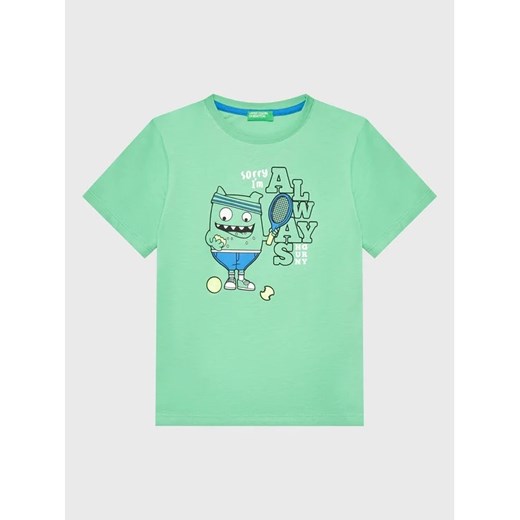 United Colors Of Benetton T-Shirt 3096G107F Zielony Regular Fit ze sklepu MODIVO w kategorii T-shirty chłopięce - zdjęcie 168424413