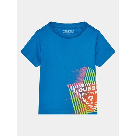 Guess T-Shirt N4RI02 K8HM4 Niebieski Regular Fit ze sklepu MODIVO w kategorii T-shirty chłopięce - zdjęcie 168424993