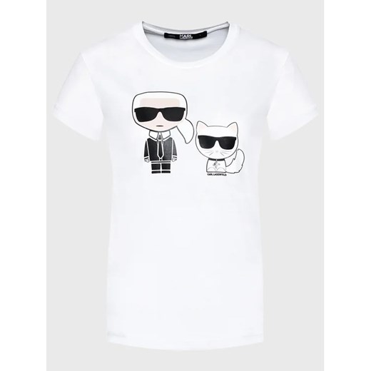 KARL LAGERFELD T-Shirt Ikonik & Choupette 210W1724 Biały Regular Fit Karl Lagerfeld XS MODIVO