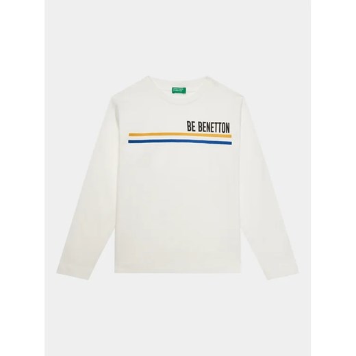 United Colors Of Benetton Bluzka 3I1XC10D7 Biały Regular Fit ze sklepu MODIVO w kategorii T-shirty chłopięce - zdjęcie 168425830