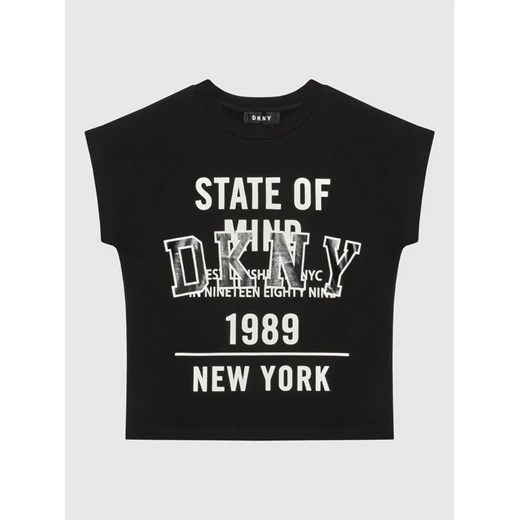 DKNY T-Shirt D35S01 S Czarny Relaxed Fit 16Y okazja MODIVO