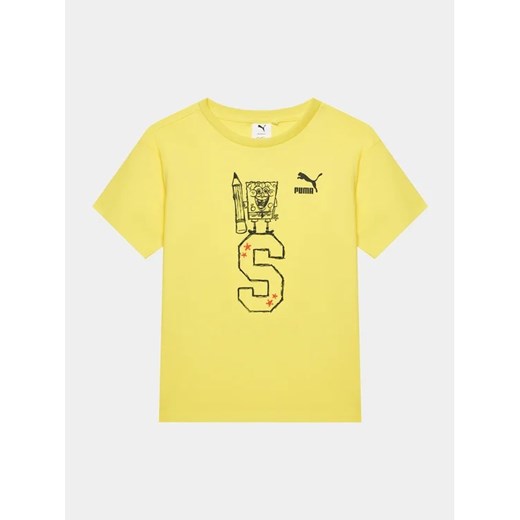 Puma T-Shirt Puma X Spongebob 622217 Żółty Regular Fit ze sklepu MODIVO w kategorii T-shirty chłopięce - zdjęcie 168427321