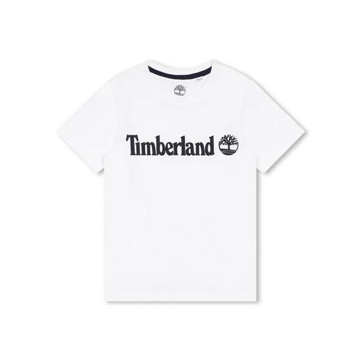 Timberland T-Shirt T25T77 D Biały Regular Fit ze sklepu MODIVO w kategorii T-shirty chłopięce - zdjęcie 168427891