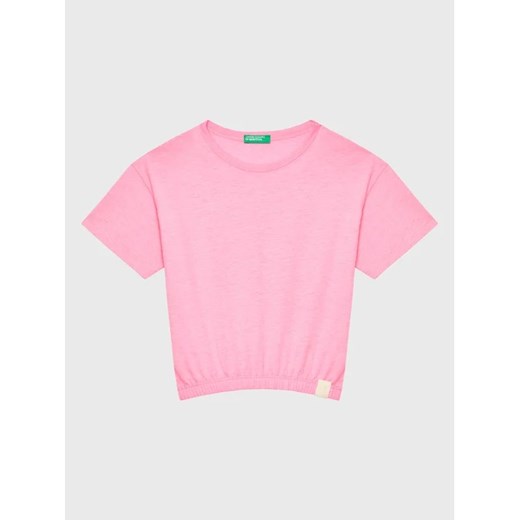 United Colors Of Benetton T-Shirt 37YKC10AU Różowy Boxy Fit ze sklepu MODIVO w kategorii Bluzki dziewczęce - zdjęcie 168428251