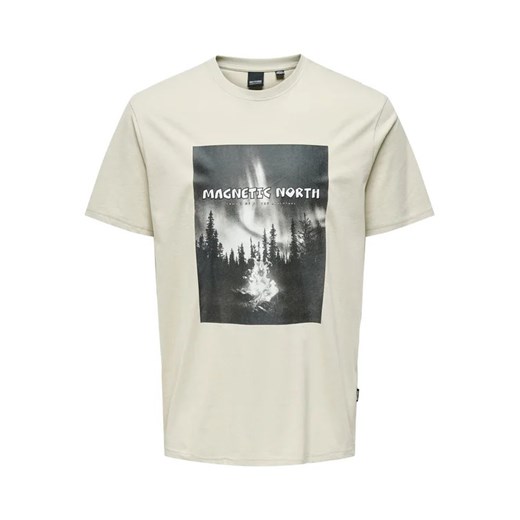 Only & Sons T-Shirt 22027005 Beżowy Regular Fit Only & Sons XXL okazyjna cena MODIVO