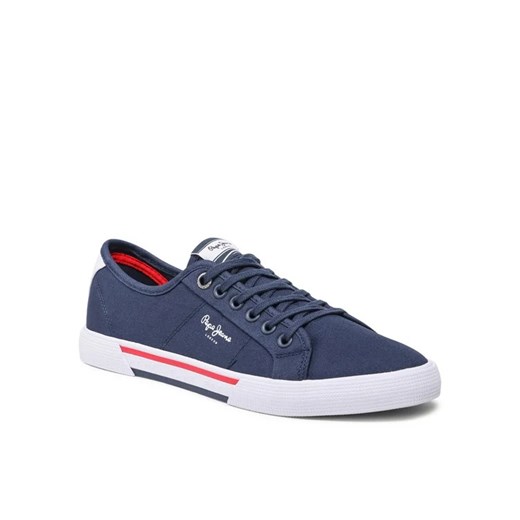 Pepe Jeans Tenisówki Brady Men Basic PMS30816 Granatowy ze sklepu MODIVO w kategorii Trampki męskie - zdjęcie 168432273