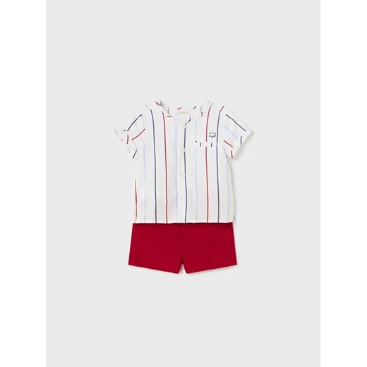 Mayoral Komplet koszula i szorty materiałowe 1264 Biały Regular Fit ze sklepu MODIVO w kategorii Komplety niemowlęce - zdjęcie 168432334