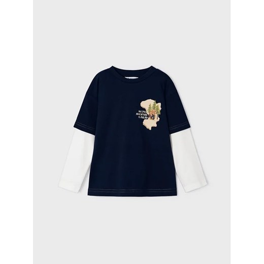 Mayoral Bluzka 4.022 Granatowy Regular Fit ze sklepu MODIVO w kategorii T-shirty chłopięce - zdjęcie 168432453
