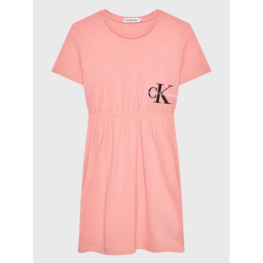 Calvin Klein Jeans Sukienka codzienna IG0IG01608 Różowy Regular Fit ze sklepu MODIVO w kategorii Sukienki dziewczęce - zdjęcie 168432534