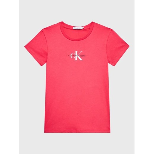 Calvin Klein Jeans T-Shirt Micro Monogram IG0IG01470 Różowy Slim Fit 12Y promocja MODIVO