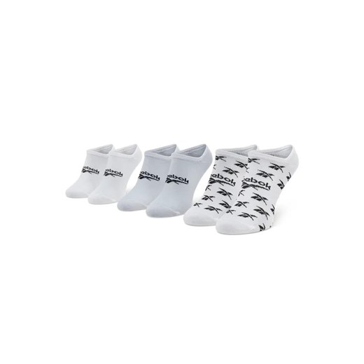 Reebok Zestaw 3 par niskich skarpet unisex Cl Fo Invisible Sock 3P GG6678 Biały ze sklepu MODIVO w kategorii Skarpetki dziecięce - zdjęcie 168434931