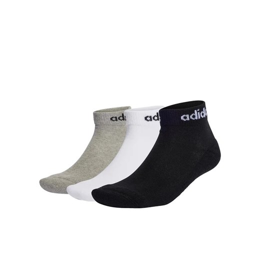 adidas Skarpety Niskie Unisex Linear Ankle Socks Cushioned Socks 3 Pairs IC1304 Szary ze sklepu MODIVO w kategorii Skarpetki damskie - zdjęcie 168437371