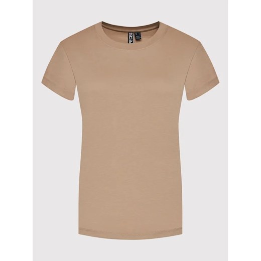 Pieces T-Shirt Ria 17086970 Beżowy Regular Fit Pieces L MODIVO