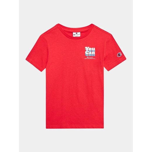 Champion T-Shirt 306374 Czerwony Regular Fit ze sklepu MODIVO w kategorii T-shirty chłopięce - zdjęcie 168440280