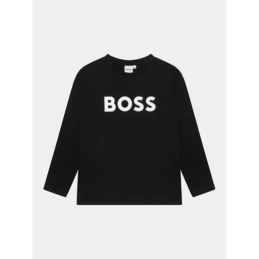 Boss Bluzka J25P25 D Czarny Regular Fit ze sklepu MODIVO w kategorii T-shirty chłopięce - zdjęcie 168440503