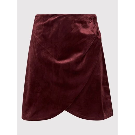 NA-KD Spódnica mini Velvet 1100-004516-0208-581 Bordowy Regular Fit 42 MODIVO