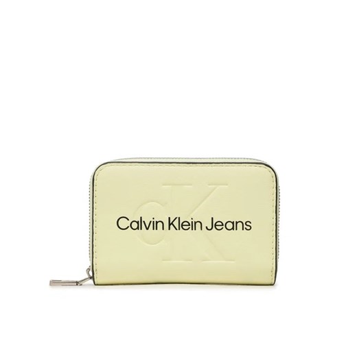 Calvin Klein Jeans Mały Portfel Damski Sculpted Med Zip Around Mono K60K607229 Zielony ze sklepu MODIVO w kategorii Portfele damskie - zdjęcie 168442284