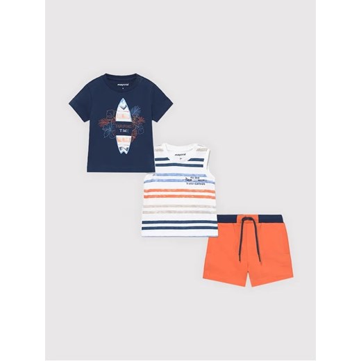 Mayoral Komplet t-shirt, top i spodenki 1672 Kolorowy Regular Fit ze sklepu MODIVO w kategorii Komplety niemowlęce - zdjęcie 168442383